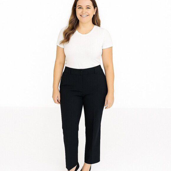 Ann Taylor Dress Pants Blue Straight Leg Size 2 Poly Blend Workwear Trousers - Picture 1 of 15